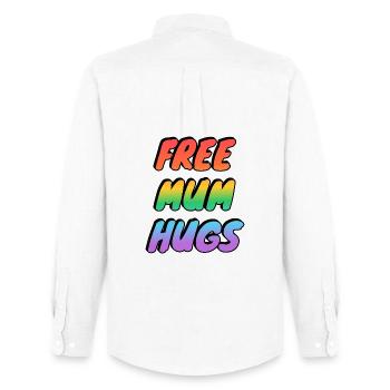 Free Mum Hugs - Men's Oxford Shirt by Stanley/Stella - white - Back - AI Model Male 185 dark (185cm)