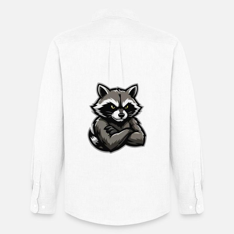 Verschränkter Waschbär-Charme - Männer Oxford Hemd von Stanley/Stella - Weiß