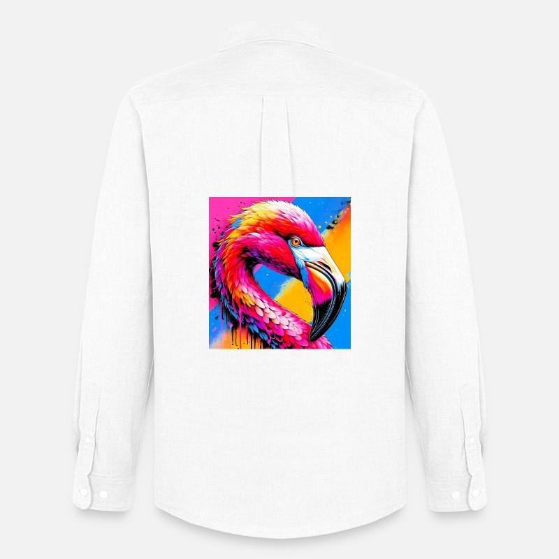 Flamingo - Männer Oxford Hemd von Stanley/Stella - Weiß
