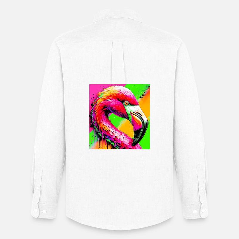 Flamingo - Männer Oxford Hemd von Stanley/Stella - Weiß