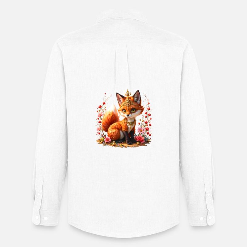 Fox Floral Schmuck - Männer Oxford Hemd von Stanley/Stella - Weiß