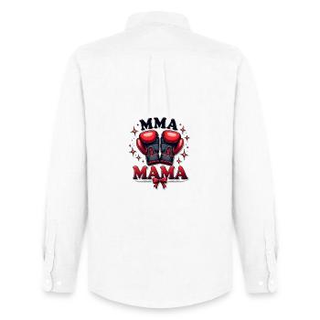 MMA Maman Boxe Boxeuse Puissante Arts Martiaux Mixtes - Chemise Oxford homme Stanley/Stella - blanc - Dos - AI Model Male 185 dark (185cm)