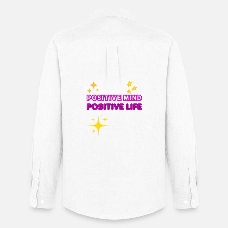 Positive Mind Positive Life Geschenkidee - Männer Oxford Hemd von Stanley/Stella - Weiß