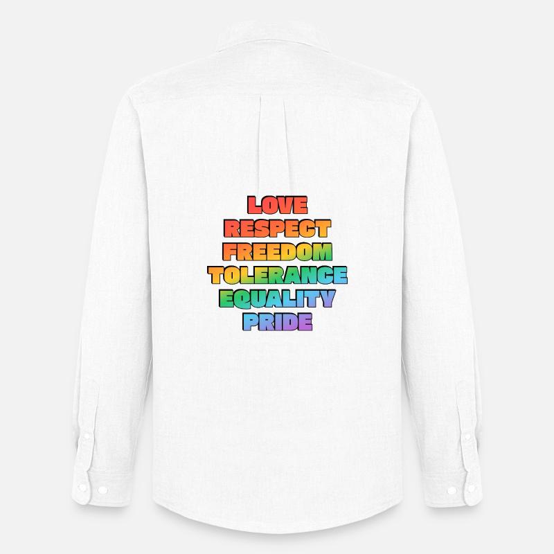 Regenbogenstolz-Werte - Männer Oxford Hemd von Stanley/Stella - Weiß