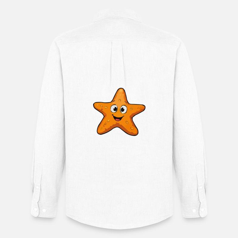 Kuscheliger Sternfisch-Star - Männer Oxford Hemd von Stanley/Stella - Weiß