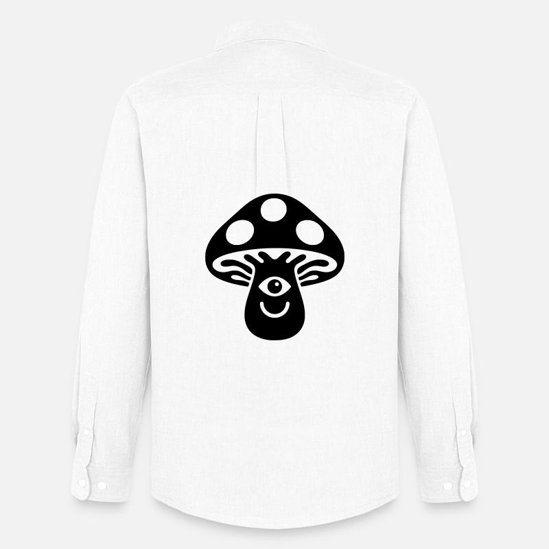 Psychedelischer Pilz mit Auge Motiv - Männer Oxford Hemd von Stanley/Stella - Weiß