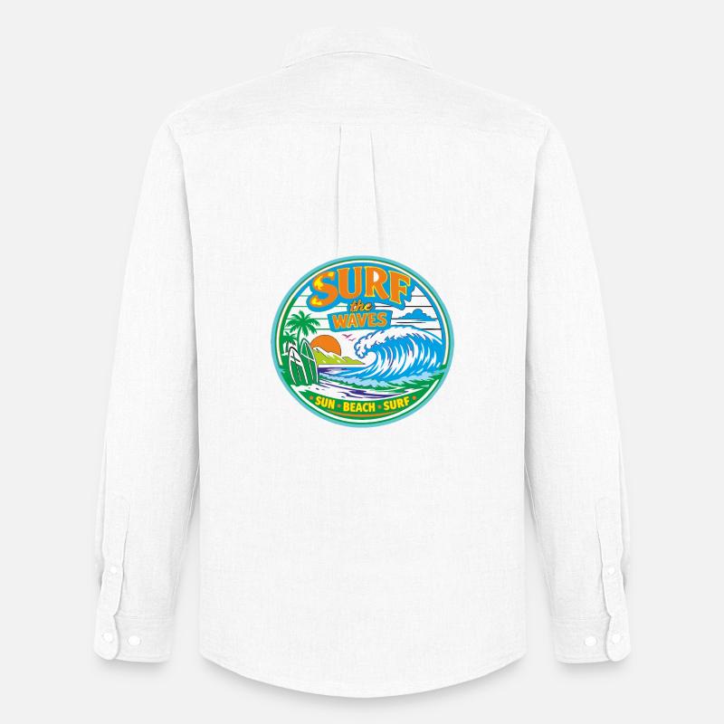 Sun-Beach-Surf - Männer Oxford Hemd von Stanley/Stella - Weiß
