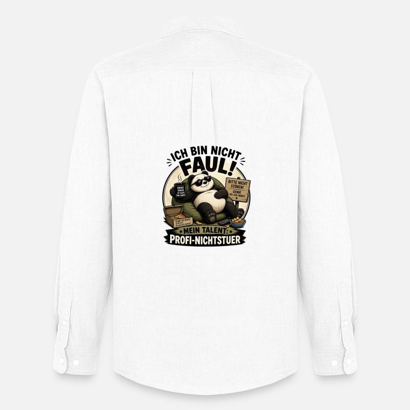 Fauler Panda Profi Nichtstuer - Männer Oxford Hemd von Stanley/Stella - Weiß