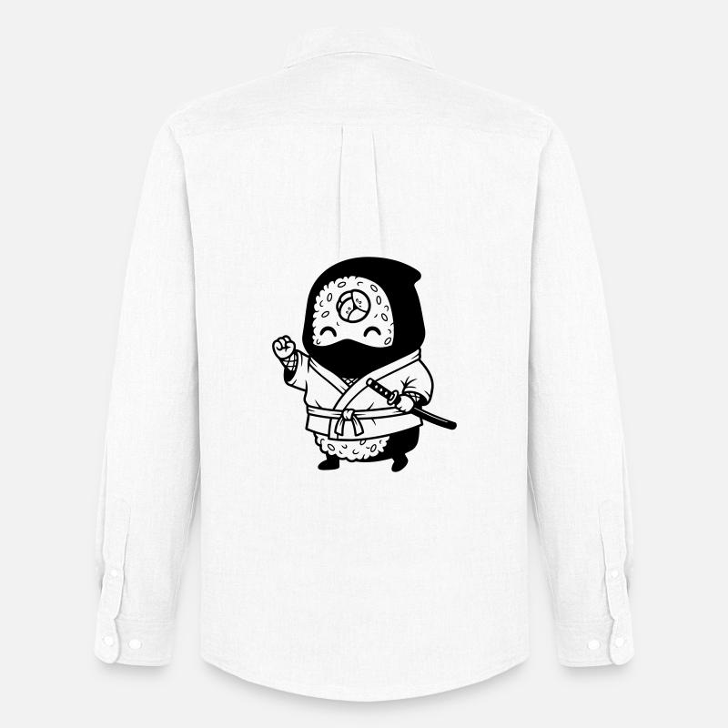 Sushi Samurai Kawaii - Männer Oxford Hemd von Stanley/Stella - Weiß