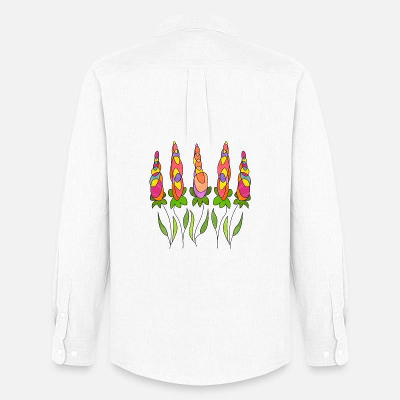 Blumen - Männer Oxford Hemd von Stanley/Stella - Weiß