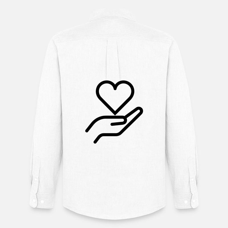 Gib Liebe - Männer Oxford Hemd von Stanley/Stella - Weiß
