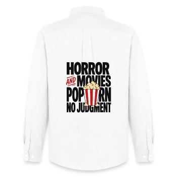 Horror Movies Popcorn Judgment - Men's Oxford Shirt by Stanley/Stella - white - Back - AI Model Male 185 dark (185cm)