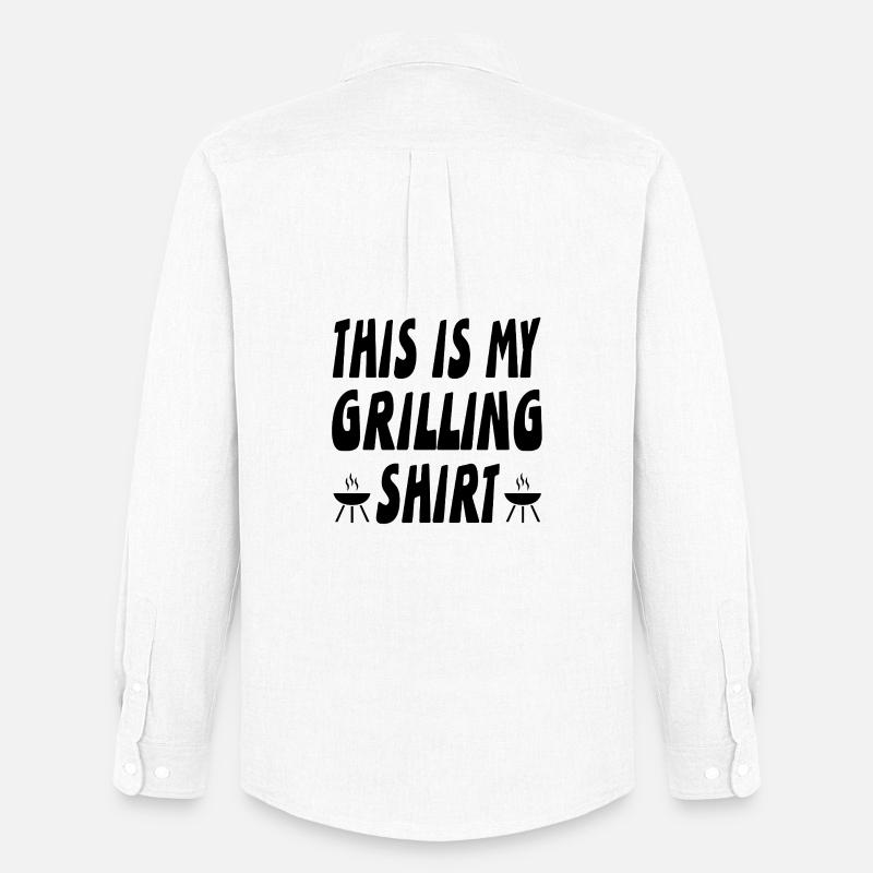 Grillen - Männer Oxford Hemd von Stanley/Stella - Weiß