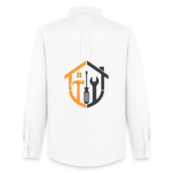 Caretaker Coat of Arms – Craftsman Logo - Men's Oxford Shirt by Stanley/Stella - white - Back - AI Model Male 185 dark (185cm)