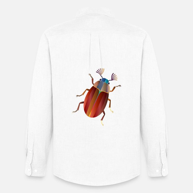 Bunter Maikäfer Retro Stil - Männer Oxford Hemd von Stanley/Stella - Weiß