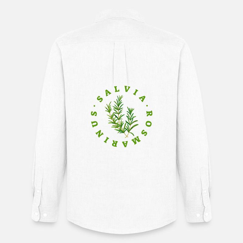 Rosemary Circular Botanical Emblem - Männer Oxford Hemd von Stanley/Stella - Weiß