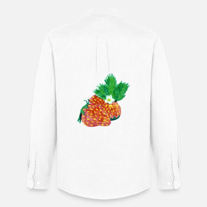 Erdbeeren Art - Männer Oxford Hemd von Stanley/Stella - Weiß