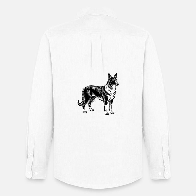 Hund - Männer Oxford Hemd von Stanley/Stella - Weiß