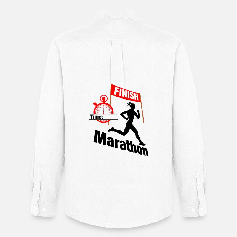 Coureuse marathonienne – Temps de course - Chemise Oxford homme Stanley/Stella - blanc