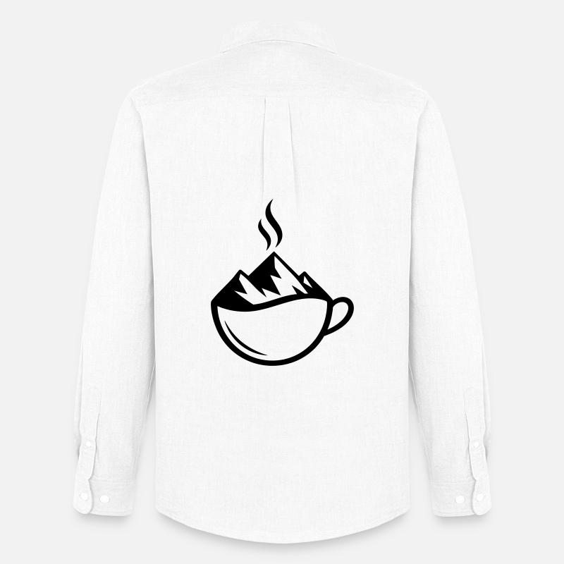 Berg Kaffee Outdoor Tasse - Männer Oxford Hemd von Stanley/Stella - Weiß