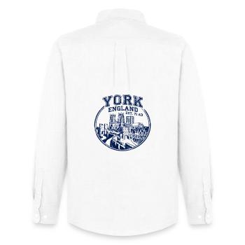 York England Medieval City Walls and Cathedral - Männer Oxford Hemd von Stanley/Stella - Weiß - Hinten - AI Model Male 185 dark (185cm)