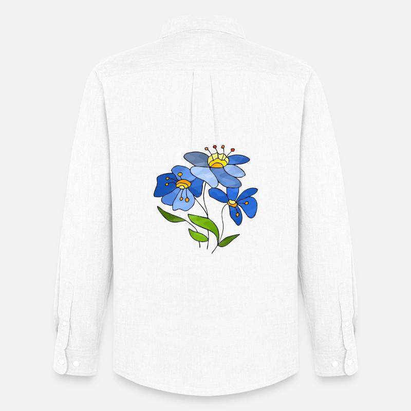 Blumen - Männer Oxford Hemd von Stanley/Stella - Weiß