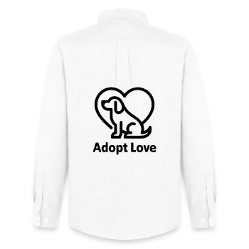Adopt Love Paw Heart - Men's Oxford Shirt by Stanley/Stella - white - Back - AI Model Male 185 dark (185cm)