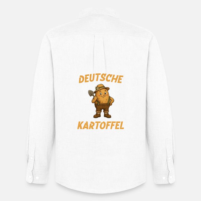 Deutsche Kartoffel mit Schaufel - Männer Oxford Hemd von Stanley/Stella - Weiß