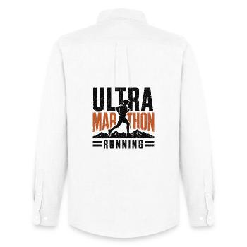 Ultra-Marathon-Lauf mit Stress - Männer Oxford Hemd von Stanley/Stella - Weiß - Hinten - AI Model Male 185 dark (185cm)