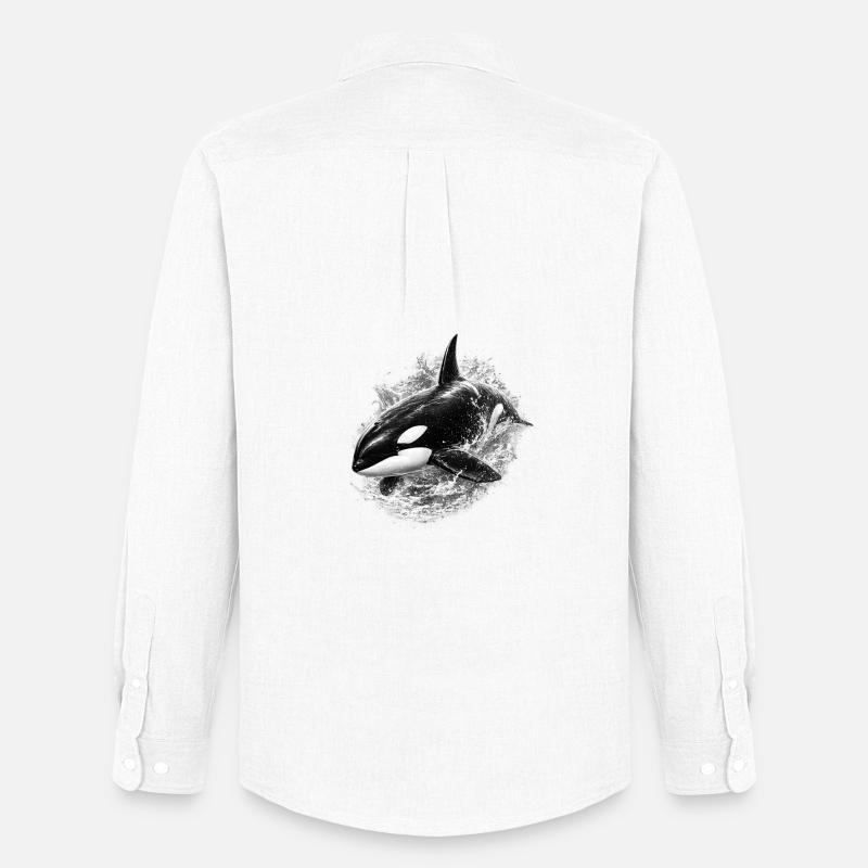Orca - Männer Oxford Hemd von Stanley/Stella - Weiß
