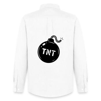 Bombe TNT Symbol - Männer Oxford Hemd von Stanley/Stella - Weiß - Hinten - AI Model Male 185 dark (185cm)