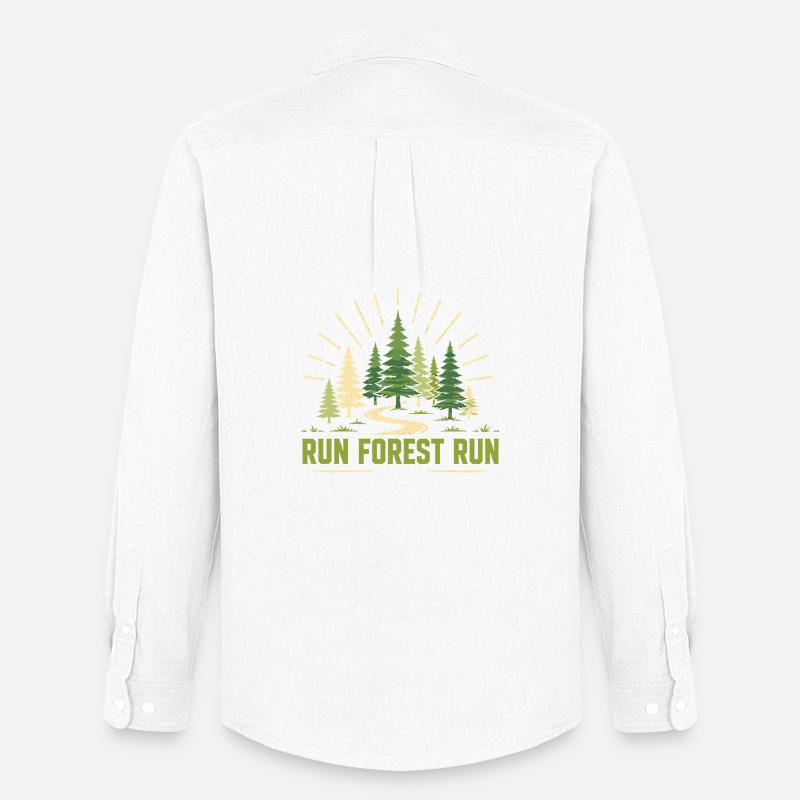 Trailrunning – Run Forest Run - Männer Oxford Hemd von Stanley/Stella - Weiß