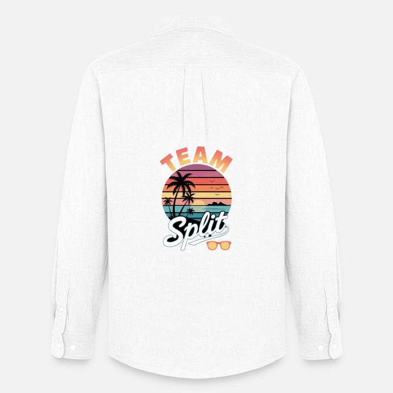Team Split Sunset Tropics - Männer Oxford Hemd von Stanley/Stella - Weiß