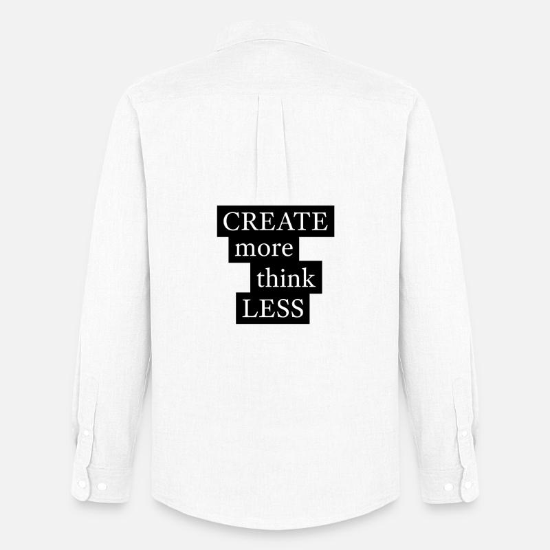 CREATE more think LESS - Männer Oxford Hemd von Stanley/Stella - Weiß