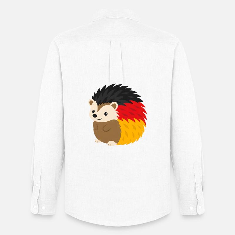 Regenbogen-Igel Design - Männer Oxford Hemd von Stanley/Stella - Weiß