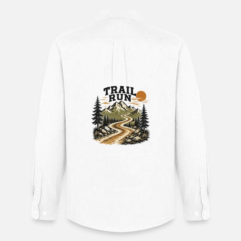 Trail Run - Männer Oxford Hemd von Stanley/Stella - Weiß