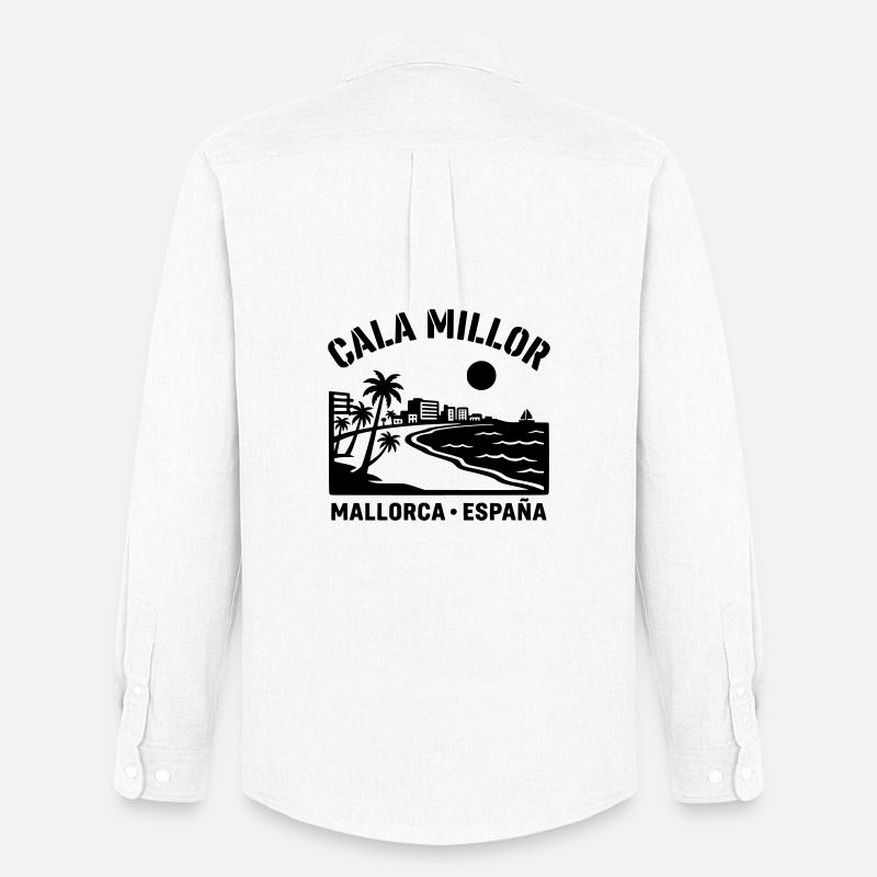 cala millor Mallorca - Männer Oxford Hemd von Stanley/Stella - Weiß