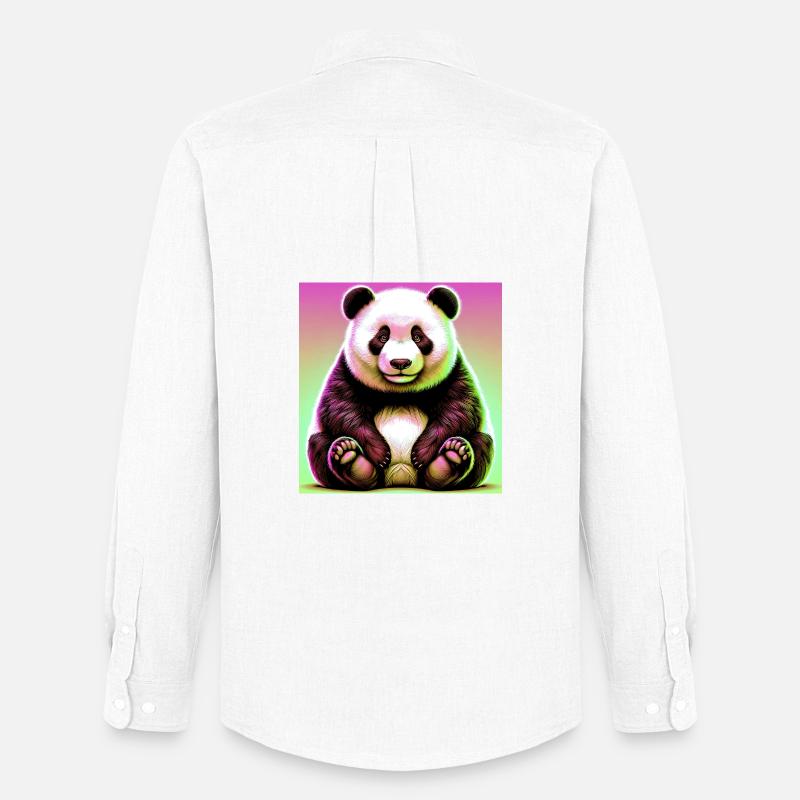 Panda - Männer Oxford Hemd von Stanley/Stella - Weiß