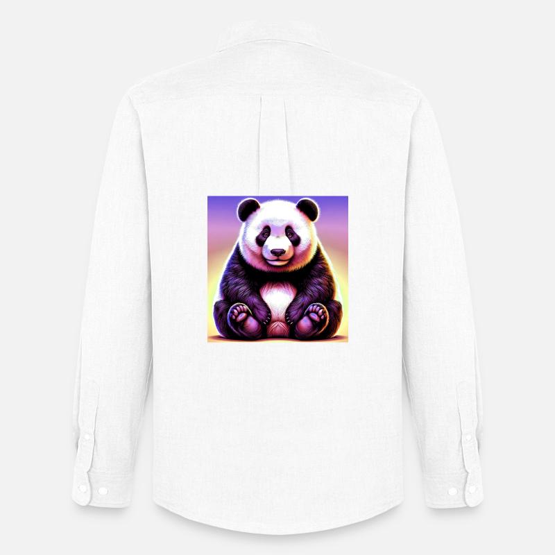 Panda - Männer Oxford Hemd von Stanley/Stella - Weiß