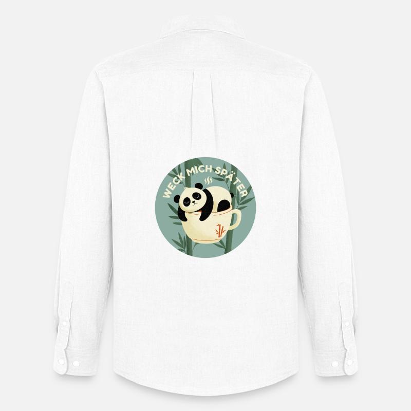 Verträumter Panda - Männer Oxford Hemd von Stanley/Stella - Weiß