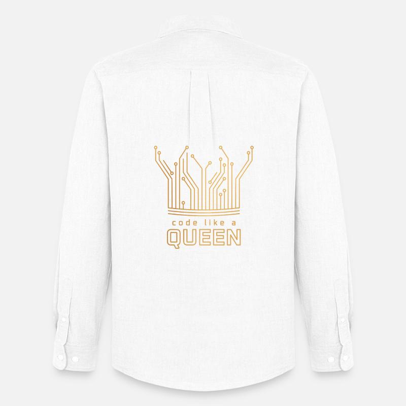 Code Like a Queen - Männer Oxford Hemd von Stanley/Stella - Weiß