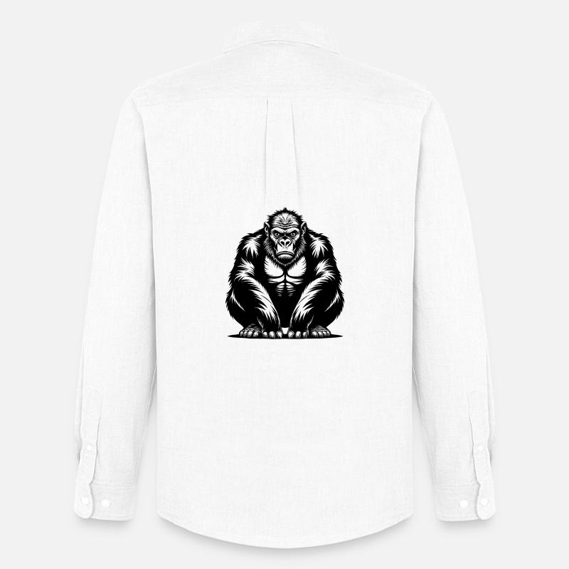 Gorilla - Männer Oxford Hemd von Stanley/Stella - Weiß