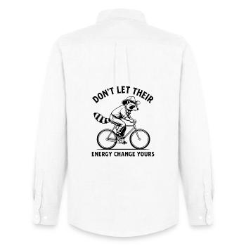 Raccoon Bike Don't Let Their Energy Change You - Men's Oxford Shirt by Stanley/Stella - white - Back - AI Model Male 185 dark (185cm)