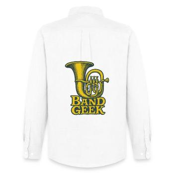 Fierté Geek du Brass Tuba Band - Chemise Oxford homme Stanley/Stella - blanc - Dos - AI Model Male 185 dark (185cm)