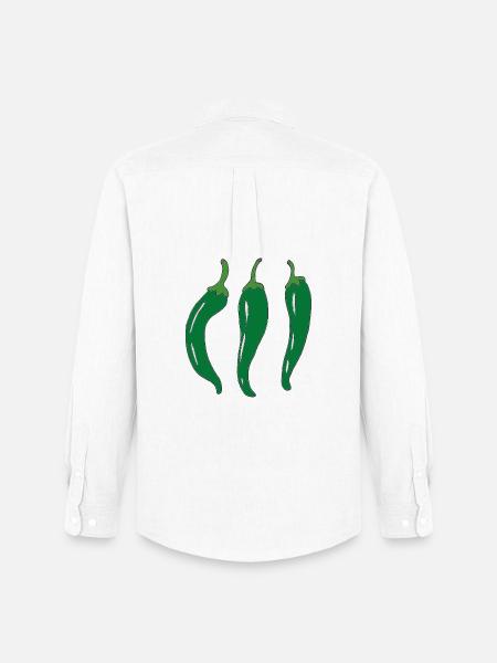 Three green chili peppers - Men's Oxford Shirt by Stanley/Stella - white