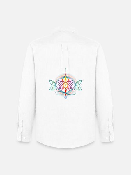 Ornament Fisch | Bunte Meereskunst  - Männer Oxford Hemd von Stanley/Stella - Weiß