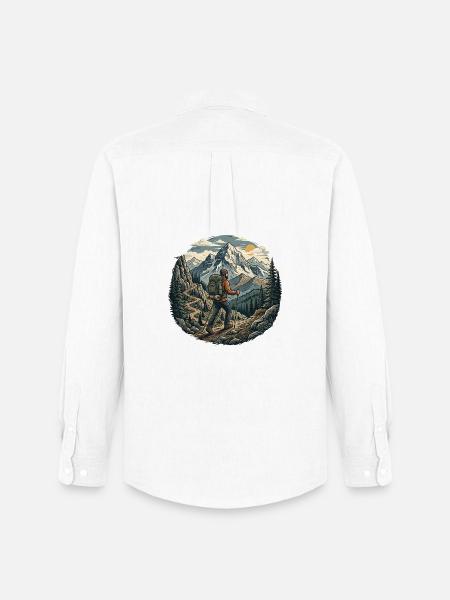 Hiking - Outdoor Adventure - Men's Oxford Shirt by Stanley/Stella - white