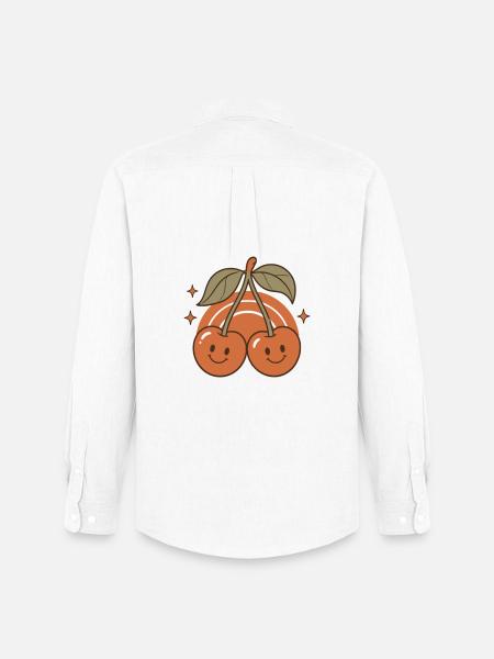 Sweet Retro Cherries Smile - Men's Oxford Shirt by Stanley/Stella - white