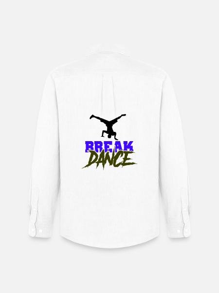 Breakdance Schriftzug Kontrast - Männer Oxford Hemd von Stanley/Stella - Weiß
