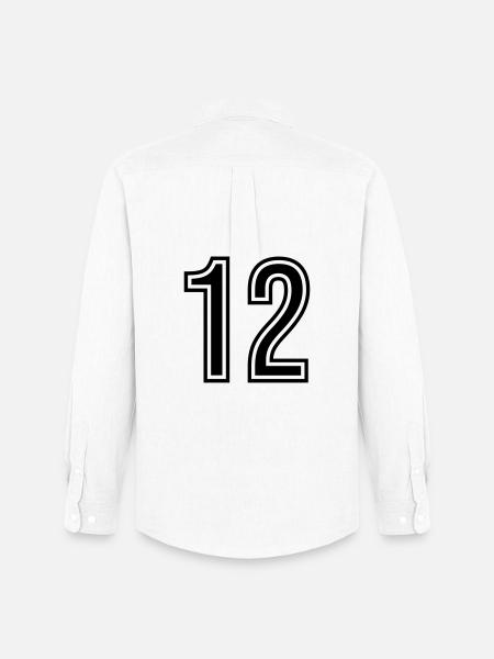 12 Symbole numérique - Chemise Oxford homme Stanley/Stella - blanc